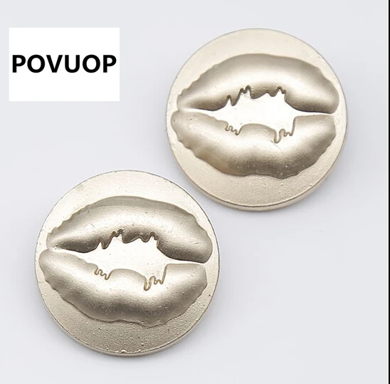 

POVUOP button metal button Gold metal circle pattern overcoat suit buttons 25mm