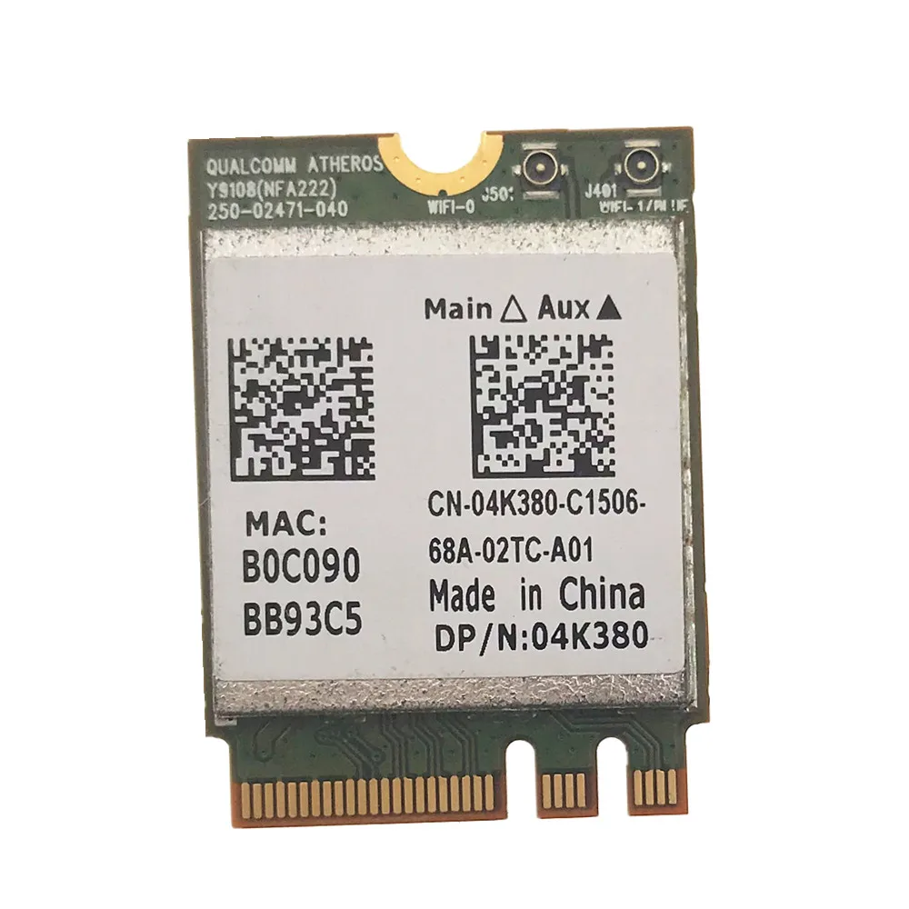QCNFA222 AR5BWB222 802.11a/b/g/n 300 Мбит/с 2 4/5 ГГц bluetooth BT4.0 Wi Fi WLAN карта для Atheros Dell 4K380 NGFF Toshiba Acer