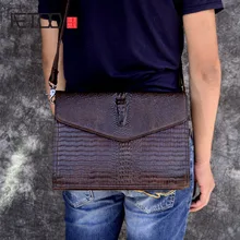 AETOO модная замшевая кожаная мужская сумка на плечо, индивидуальная крокодиловая полосатая кожаная мужская сумка, повседневный диагональный рюкзак