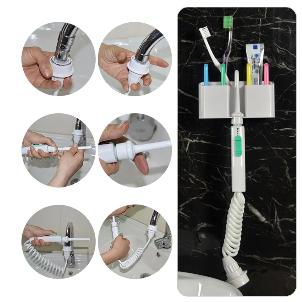Baratos 6 consejos irrigador Oral Dental Flosser irrigación Dental Pow Flosser agua Jet Pick grifo irrigador Oral dentadura Limpieza de dientes