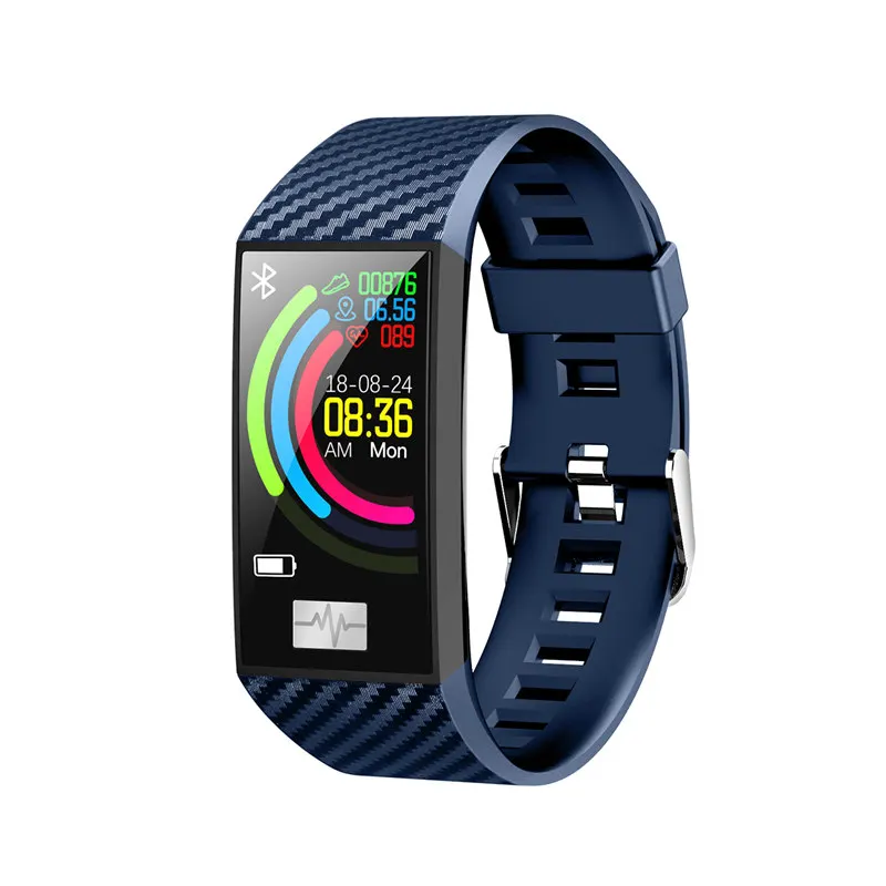 blue DT58 Smart Band IP68 Водонепроницаемый измерение пульса 1,14 дюйма ips большой Экран Смарт часы для Android IOS умный Браслет - Цвет: blue