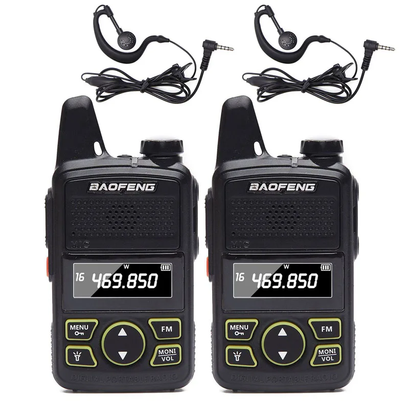 2pcs BAOFENG BF-T1 MINI Two Way Radio UHF 400-470mhz 20CH BFT1 Portable Walkie Talkie easy to carry BF T1 With 2 Headset