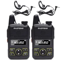 2 шт. BAOFENG BF-T1 мини двухстороннее радио UHF 400-470 mhz 20CH BFT1 Портативный Walkie Talkie легко носить с собой BF T1 с 2 гарнитуры