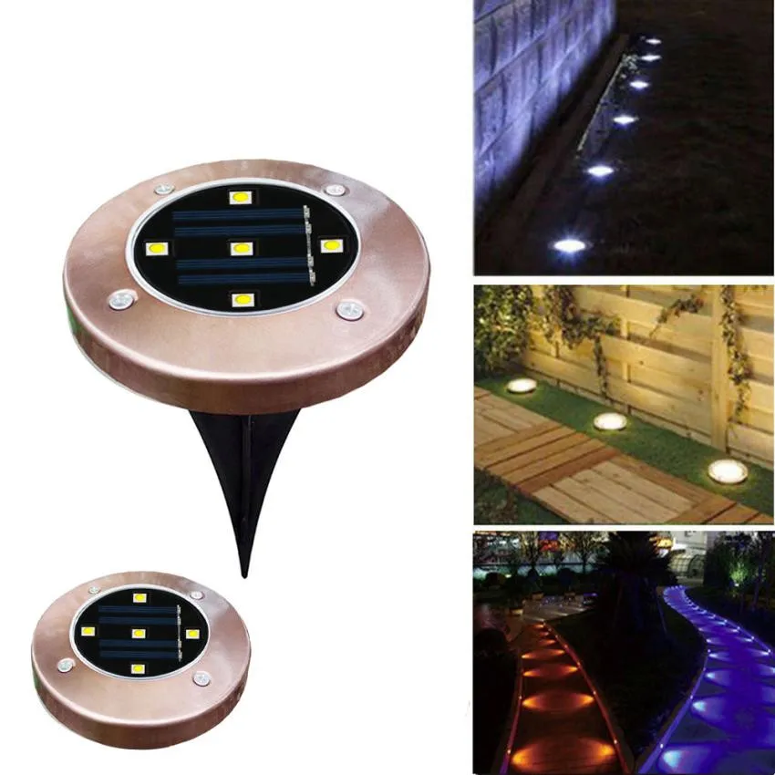 

5 LED Lamp Solar Power Buried Light Ground With Outdoor Path Garden Decking Spots Outdoor Waterproof Buried Light Garden