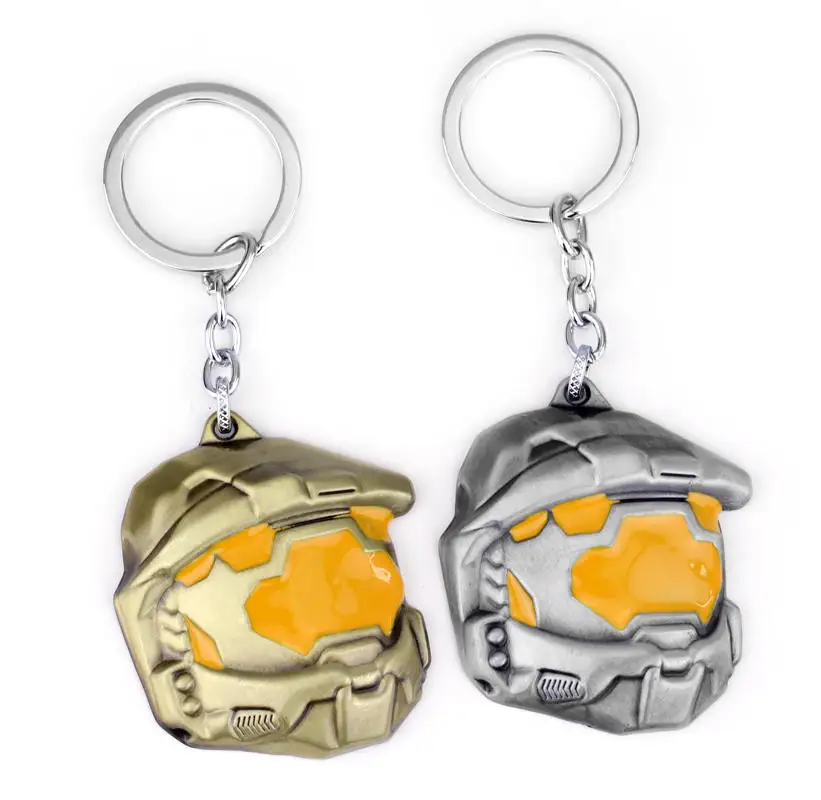 

Game Halo 5 Defender Sparta Assault Mask keychain Bloody violence scenes key chains keyring Can Drop shipping