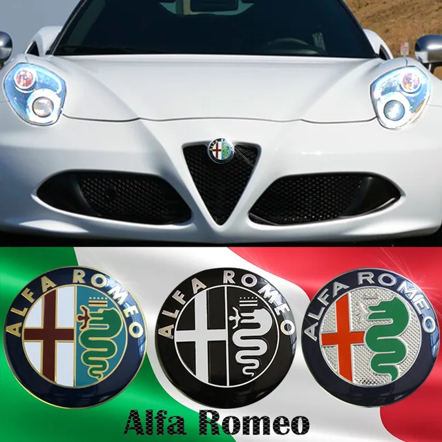 

74mm Car styling Specials Color for ALFA ROMEO red cross Logo emblem Badge sticker for Mito 147 156 159 166