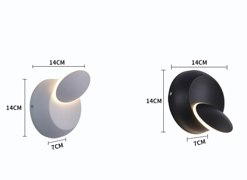 Современный светодио дный светодиодный круглый черный металлический Затмение настенный светильник креативный Белый Настенный Декор