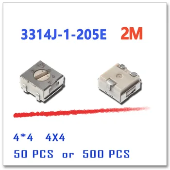 

JASNPROSMA 3314J-1-205E 2M 50PCS 500pcs 4x4 4*4 4mm stereo Rheostat OHM SMD 3314 3314J trim trimmer