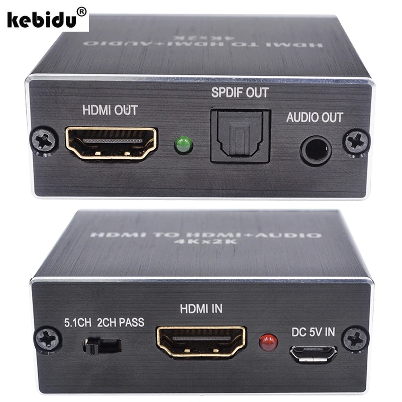 

Original HDMI Audio extractor HDMI to HDMI with Optical TOSLINK SPDIF 3.5mm Stereo Audio Extractor Converter HDMI Audio Splitter