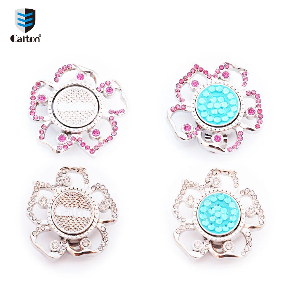 Caiton Crystal flower golf ball markers with magnetic hat clip premium golf gifts for women by girls golf bling Caiton Crystal flower golf ball markers with magnetic hat clip premium golf gifts for women by girls golf bling