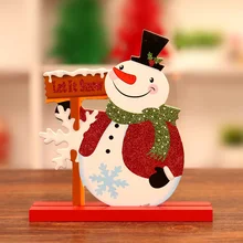 Деревянные собранные Новогодние украшения с дедом морозом Снеговик Новогоднее украшение праздничные украшения для вечеринок