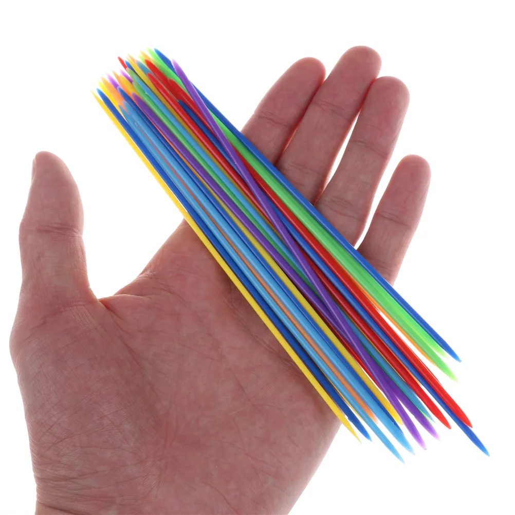 30PCS Colorful Plastic Baby Children Educational Traditional Mikado Spiel Pick Up Sticks With Box Game Kids Gifts 3