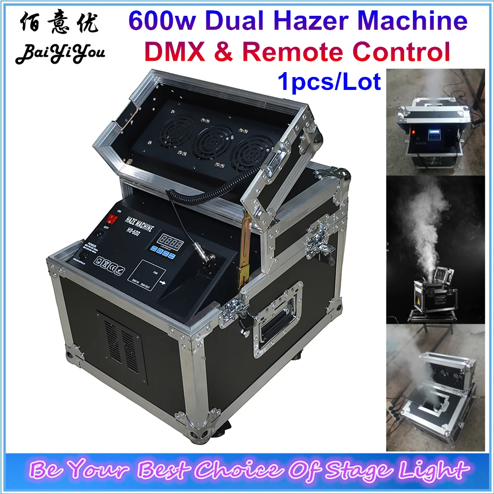 

600W Technology Haze Fog Machine 600w Dual Hazer DMX Control Fog Machine Smoke Effect Hazer For Stage Event Wedding Flight Case