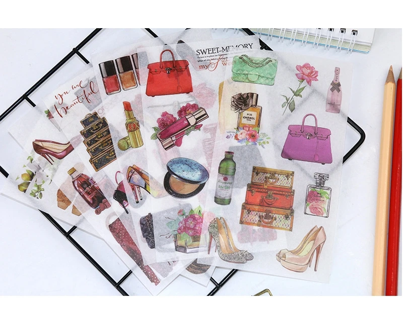 Girl Cartoon Stickers Anime Cute Kawaii Sticker Mobile Phone Book Gift DIY Ablum Diary Scrapbooking decoration label Stickers