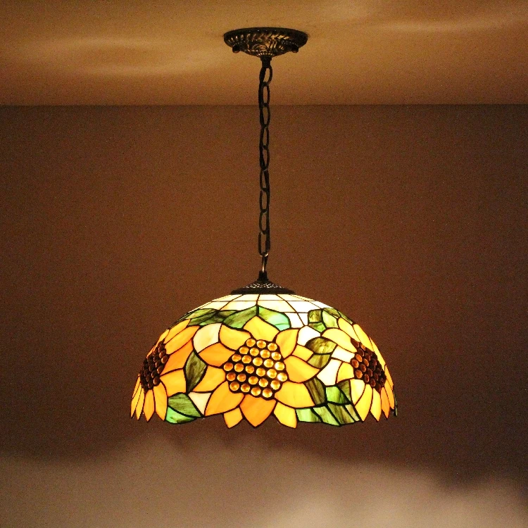 light Sunflower Flower Pendant Lights Creative Restaurant Entrance