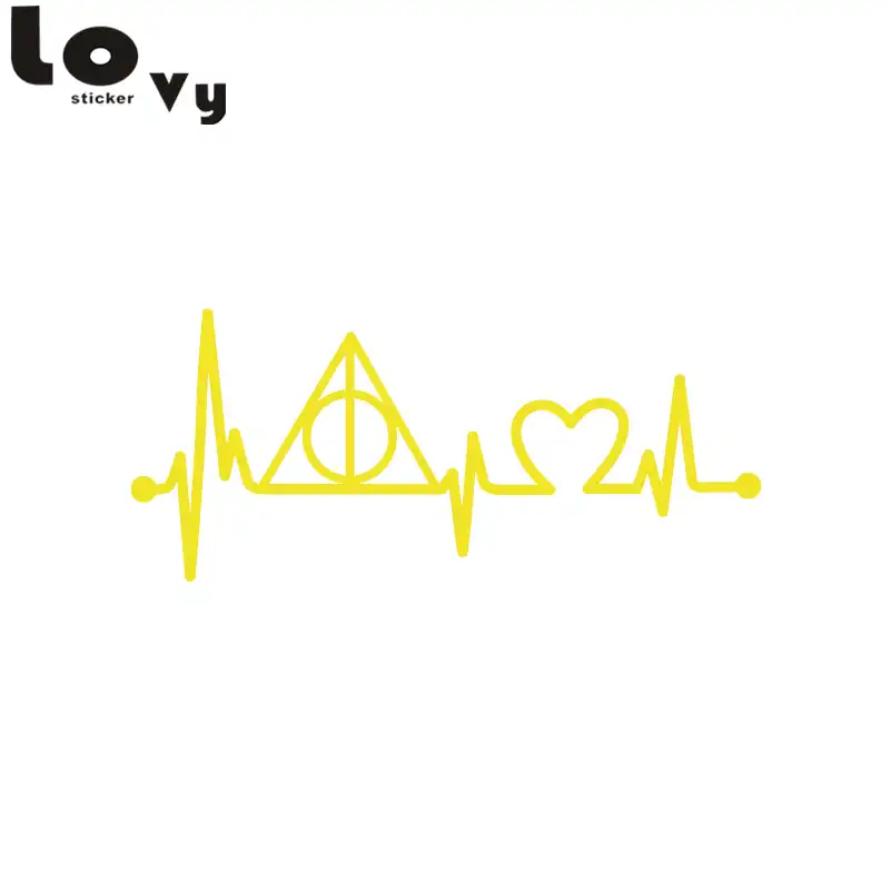 Harry Potter Car Sticker Creative Deathly Hallows Heartbeat Lifeline
