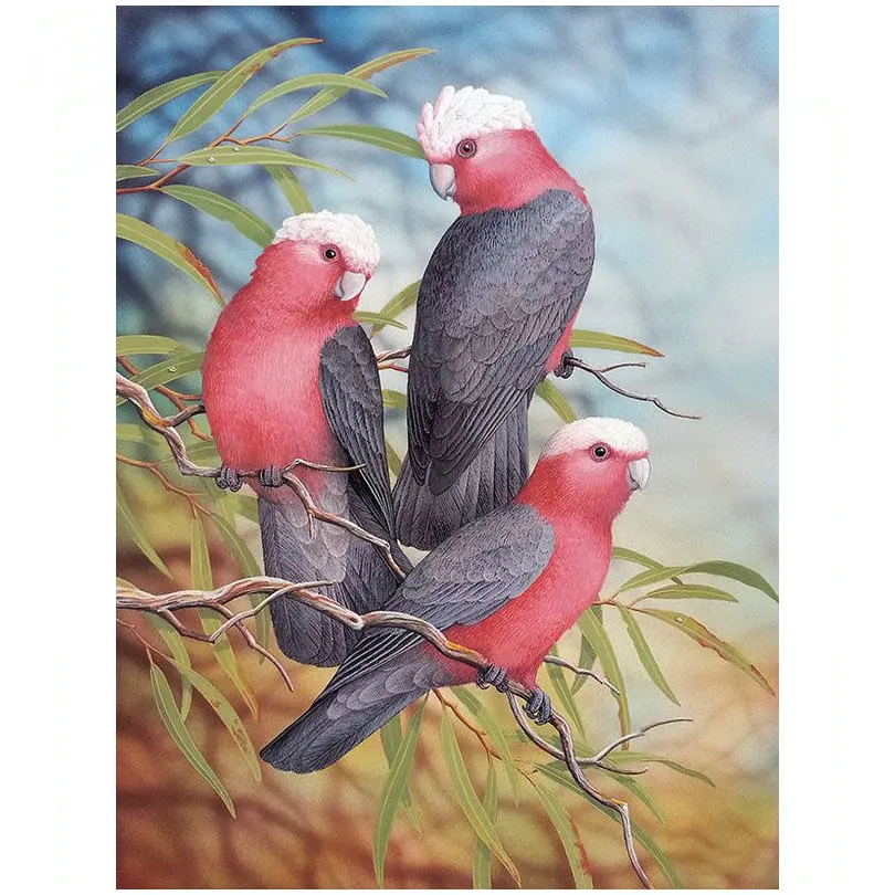 

Three Parrots Picture DIY Diamond Painting Bird 3d Diamond Embroidery Wholesale Home Decor Mosaic Artwork Round Rhinestone Kit