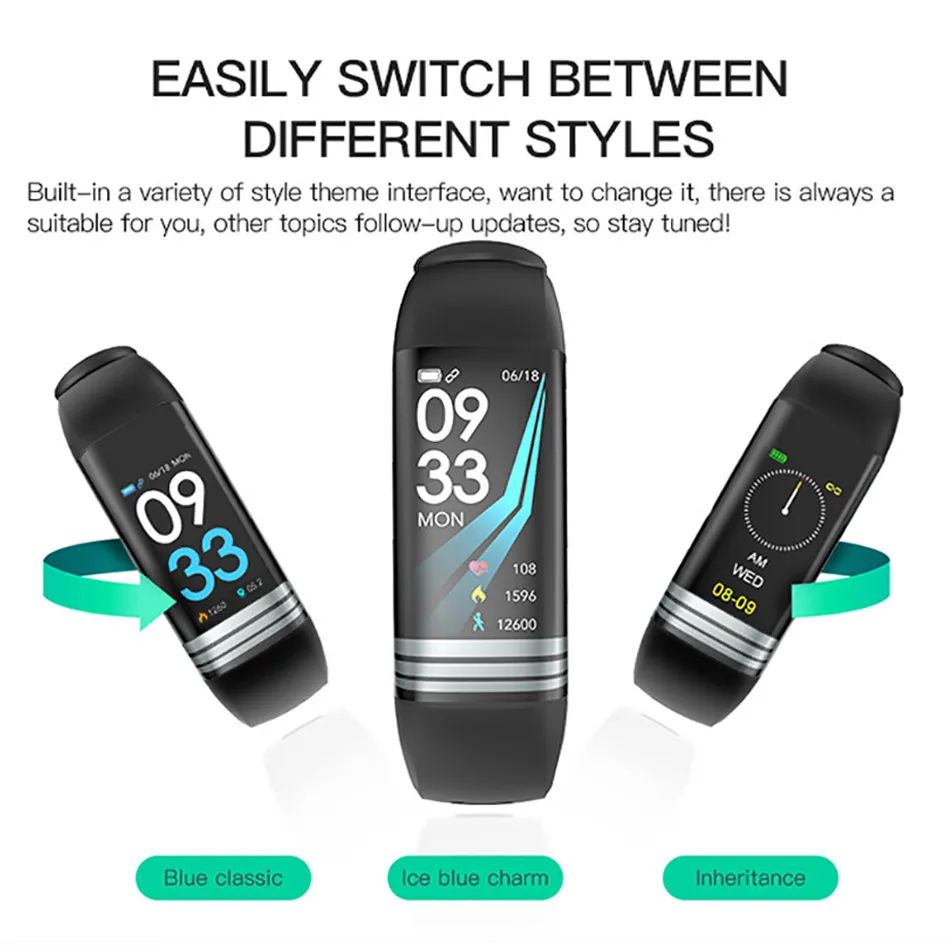 Fitness Smart Watch Men Women Heart Rate Monitor 105mAh Full View HD Pedometer Bluetooth Running Sport Watch For IOS Android