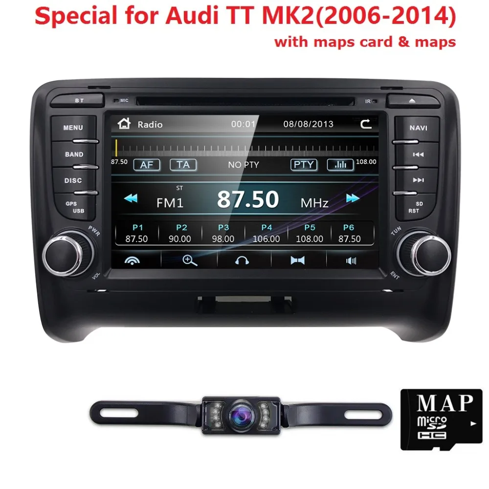 

7" Car Multimedia Player 2 Din For AUDI TT MK2 2006-2013 RDS BT Bluetooth Mirror link DAB+ DTV RDS FM USB MAP 8GB SD map card