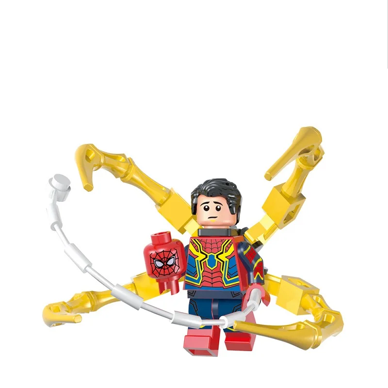 Кораллово-Красный Wholesale 20PCS/LOT Peter Parker Mystrio Hydro-man New Spiderman 3 Far From Home Nick Fury MJ Happy Building Blocks Toys Movie - Цвет: Кораллово-Красный