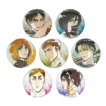 

Attack on Titan Anime Badge Eren Jaeger Levi Ackerman Mikasa Armin Arlelt Jean Kirstein Erwin Smith Zoe Hange Metal Badge