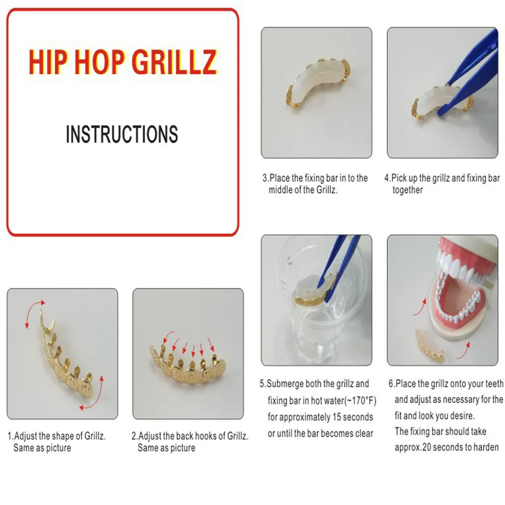 1 шт. хип-хоп зубная решетка Топ или низ рот экологически чистый уход за полостью рта модные съемные ухода за полостью рта