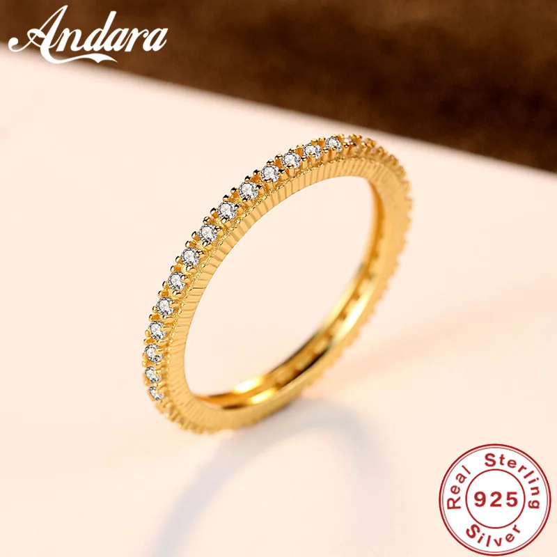 

Hot 100% 925 Sterling Silver Crystal AAA Cubic Zircon Women's Ring Exquisite S925 Jewelry Wholesale plating Yellow Gold