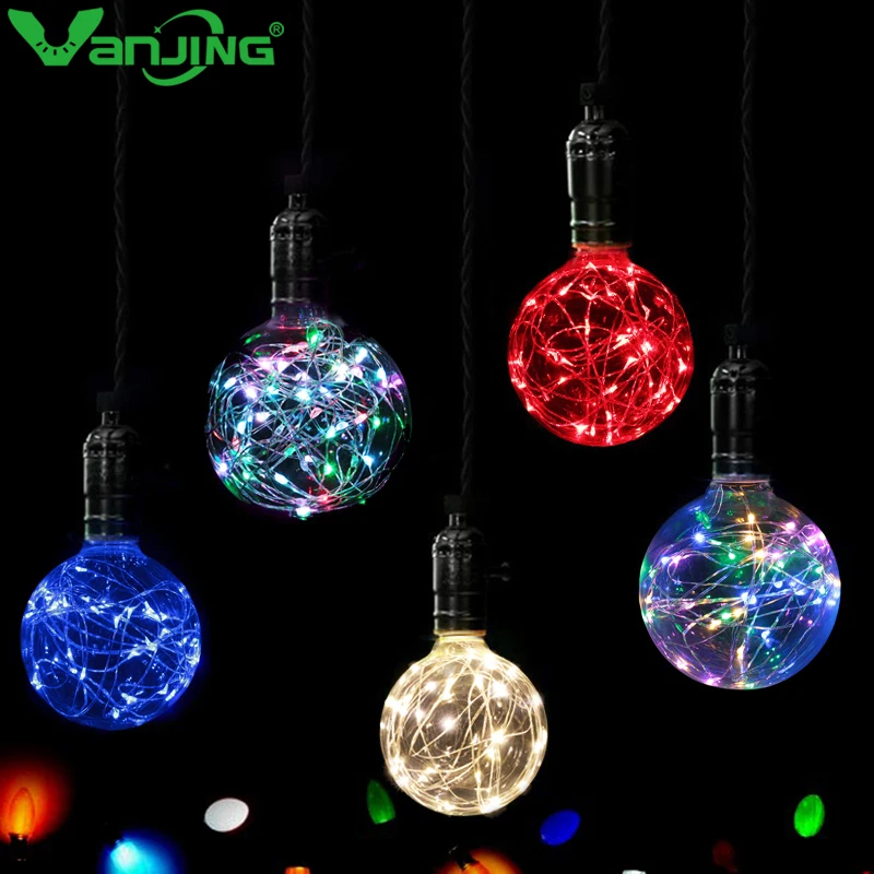 Vintage LED Bulb E27 220V 110V LED String Filament Lamp Multi Color Fairy Lights for Christmas ...