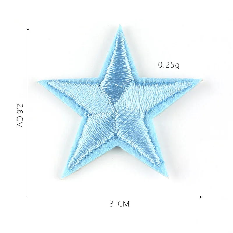 100 шт пятизвездочная ткань нашивки наклейка Одежда обувь и шляпы вышивка патч аппликация наносимая утюгом - Цвет: Star Patch