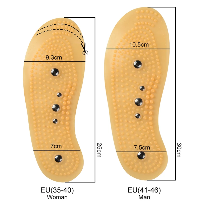 Soumit стельки магнитотерапия массажер стельки для Для мужчин Для женщин способствует хорошему кровообращению стопы магнит уход за здоровьем обувные колодки стельки обуви утяжелители для ног подошва для обуви