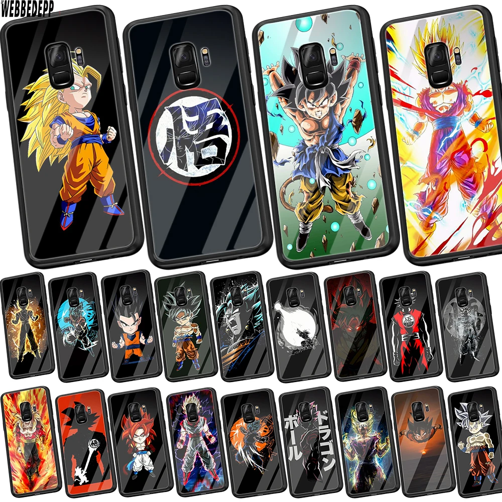 

WEBBEDEPP DRAGON BALL Tempered Glass Soft Case for Samsung Galaxy S8 S9 S10 Plus Note 8 9 A30 A50 A70 Cover