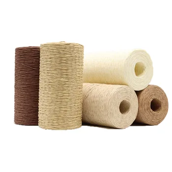 

500g/roll Raffia Straw Yarn Dyed Crochet Yarn For DIY Knitting Summer Straw Hat Handbags Cushions Baskets Material