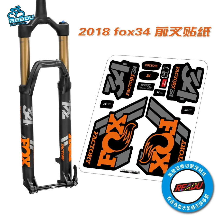2018 fox34 mtb наклейки на вилке горный велосипед подтяжках 29 27.5er украшения|Наклейки