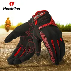 Herobiker Мотоцикл перчатки Off Road езда Luva Motociclista Guantes мото Байкер Сенсорный экран Мотокросс перчатки мотоцикла