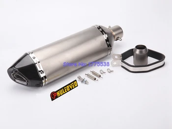 

PHULEOVEOHexagon Motorcycle Muffler Exhaust Pipe Escape Damper ID:51mm Motorbike Exhaust Muffler with Carbon Fiber Tip DB Killer