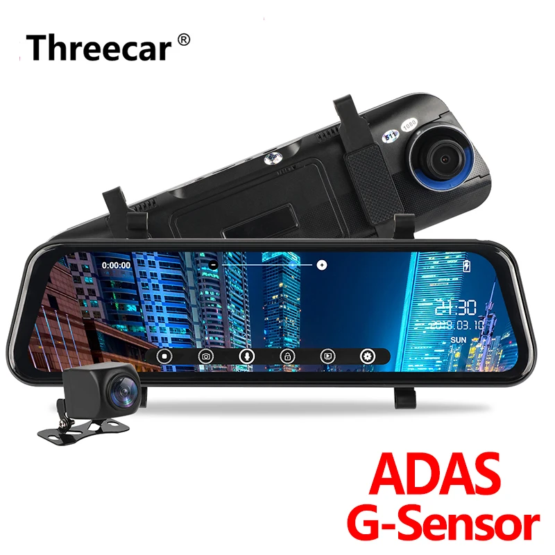 

9.35 Inch Car Rearview Android Mirror DVR Camera Dual Lens Dash Cam HD Warning G-sensor Mini DVR Dash cam Auto