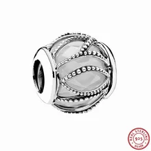Прозрачный CZ с переплетающимся узором Сияющие очаровательные бусины для женщин Изготовление ювелирных изделий DIY Fit PANDORA Подвески Серебро 925 FL434