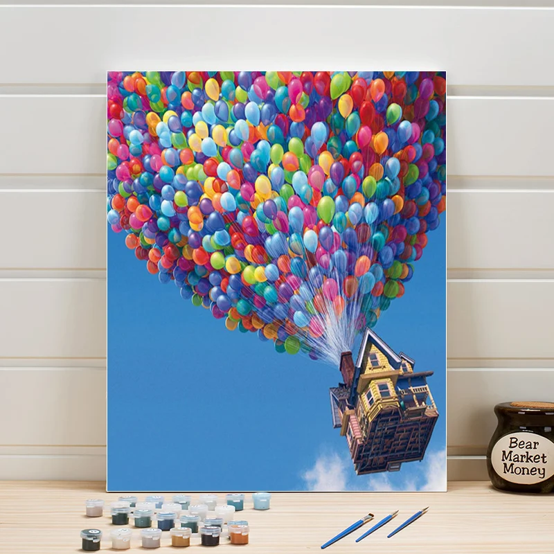 

Paint Picture By Numbers One Piece Landscape DIY Art Acrylics Oil Painting Canvas For Living Room Wall Wedding Decoration Adults