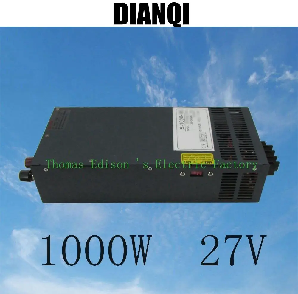 

s-1000-27 1000W 27V 37A power supply adjustable Single Output Switching power supply AC to DC 110V or 220V select by switch