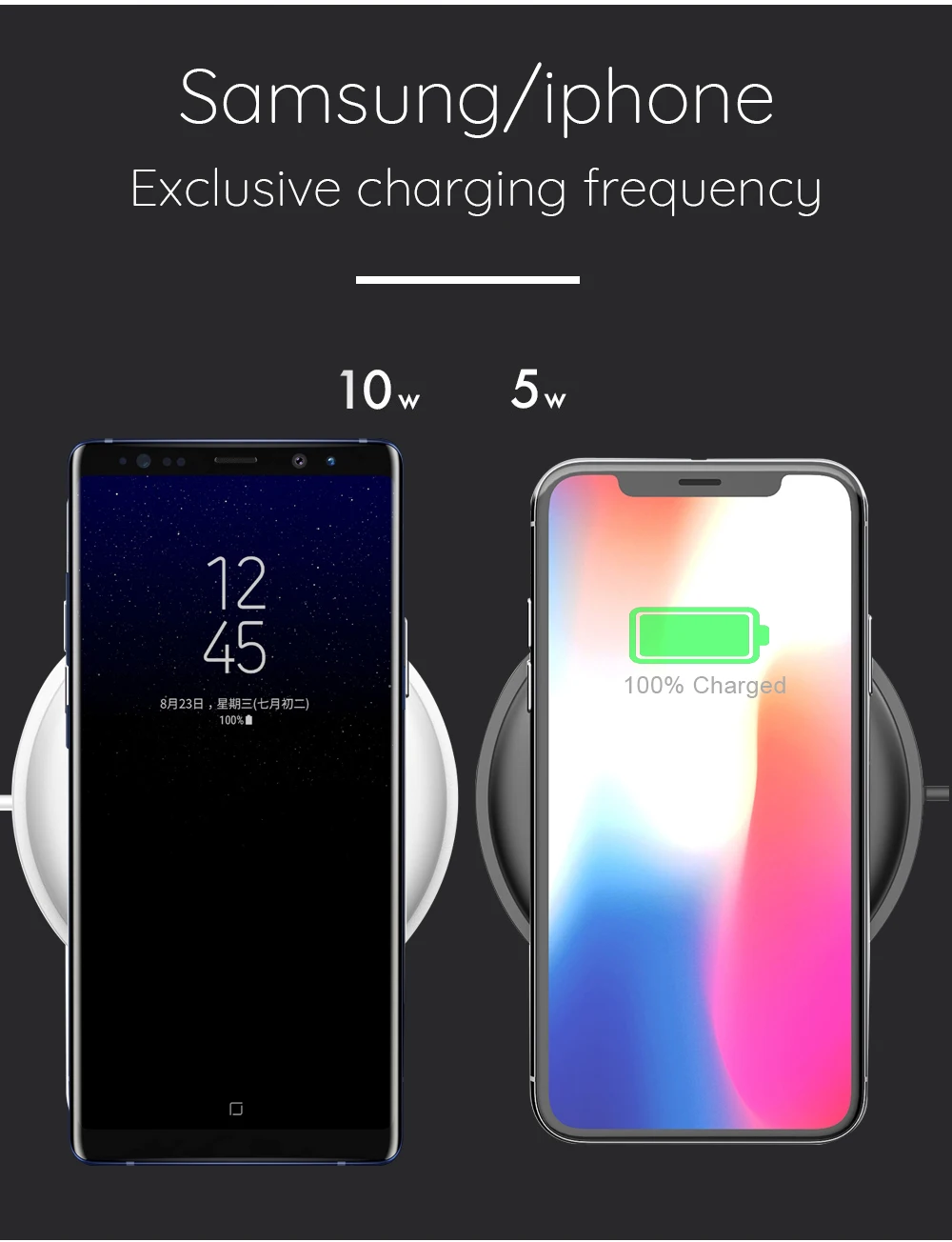Ascromy Wireless Charger Pad Stand For Apple iPhone X 8 Plus 8plus Samsung Galaxy S9 PLus S8 S7 S6 Note 9 8 QI Wirless Charging (4)