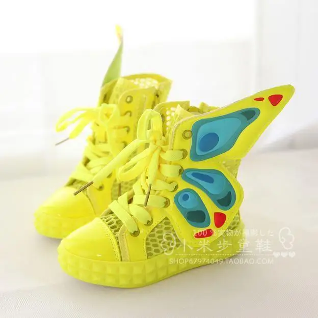 

2016 Boys Children's Girls Shoes Summer Gauze Breathable Wings Medium Cut Sandals Boots Kids