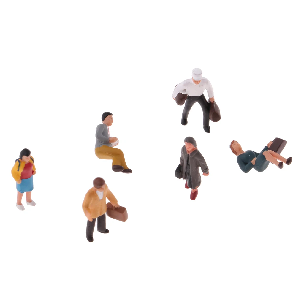 1/87 Scale Resin Big City People Figure Model - Assorted for Train Roadway Scenery Decoration