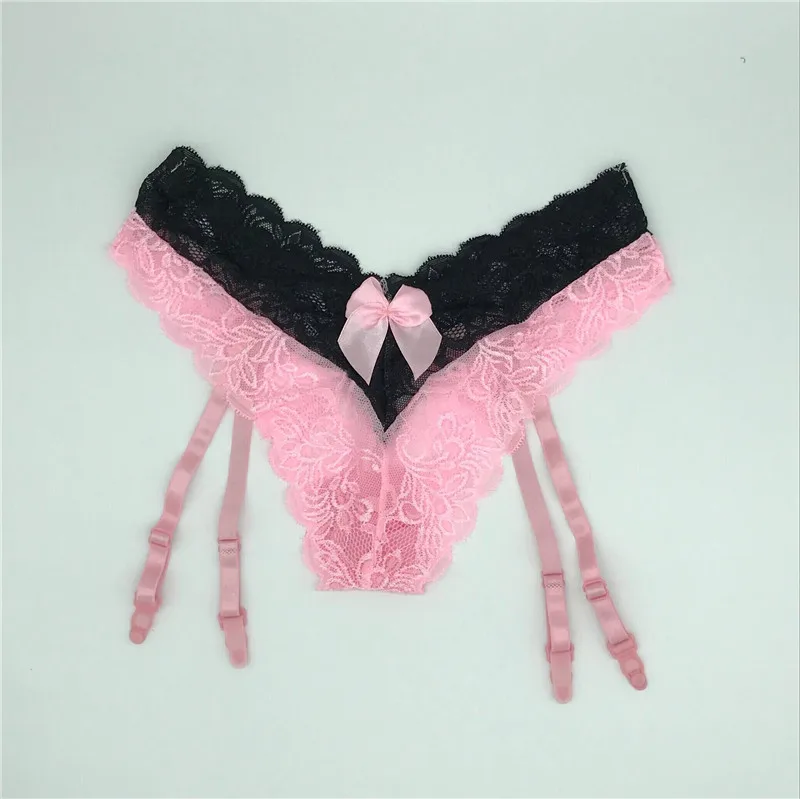 Хит, сексуальное женское белье, кружевной топ, облегающие высокие чулки с поясом для женщин, интимные сексуальные чулки, набор, свадебные подвязки, колготки - Цвет: Pink Garter Belt