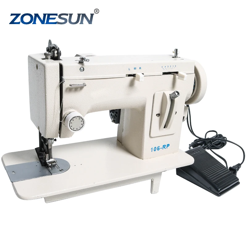 ZONESUN 106-RP бытовая швейная машина, меховая кожа, утолщенная одежда, инструмент для шитья, толстая ткань, материал, обратный заг, стежок D