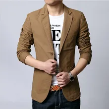 Новое поступление Роскошный Блейзер Мужской осенний модный брендовый качественный хлопковый приталенный мужской костюм Terno Masculino мужской блейзер masculino