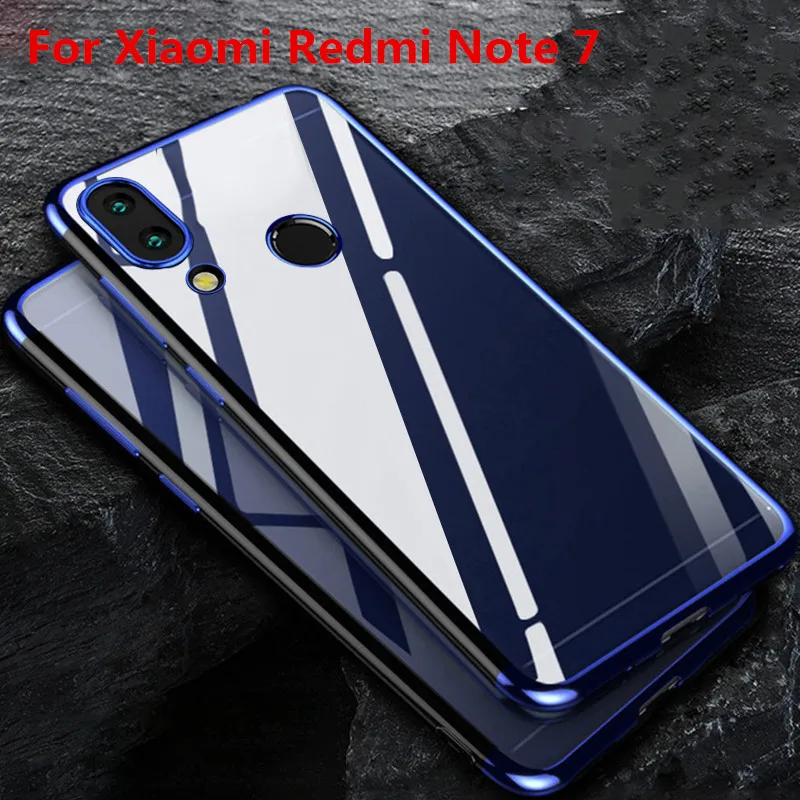 Роскошный чехол Redmi Note7 для Xiaomi Note 7 Прозрачный Бампер TPU силиконовый телефона |