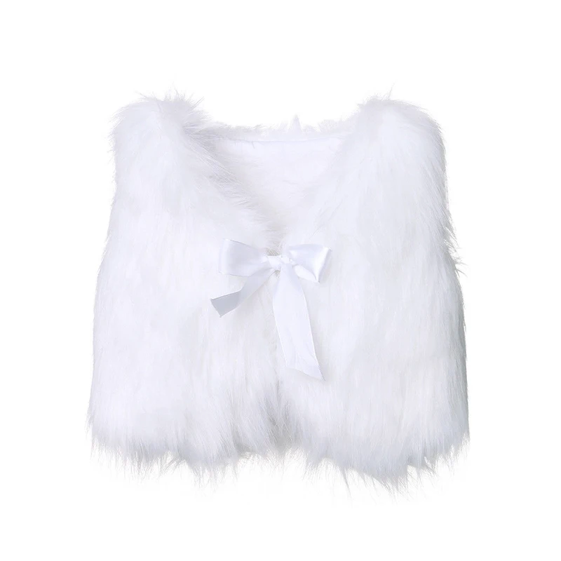 

2018 Kids Girls Faux Fur Waistcoat Vest Baby Girl Xmas Coat Outerwear Jacket Winter Warm Cute Fashion New Costume Hot Sale 6M-4T