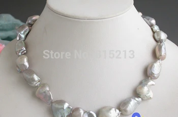 

ddh001467 Huge 17" gray baroque KESHI REBORN PEARL NECKLACE