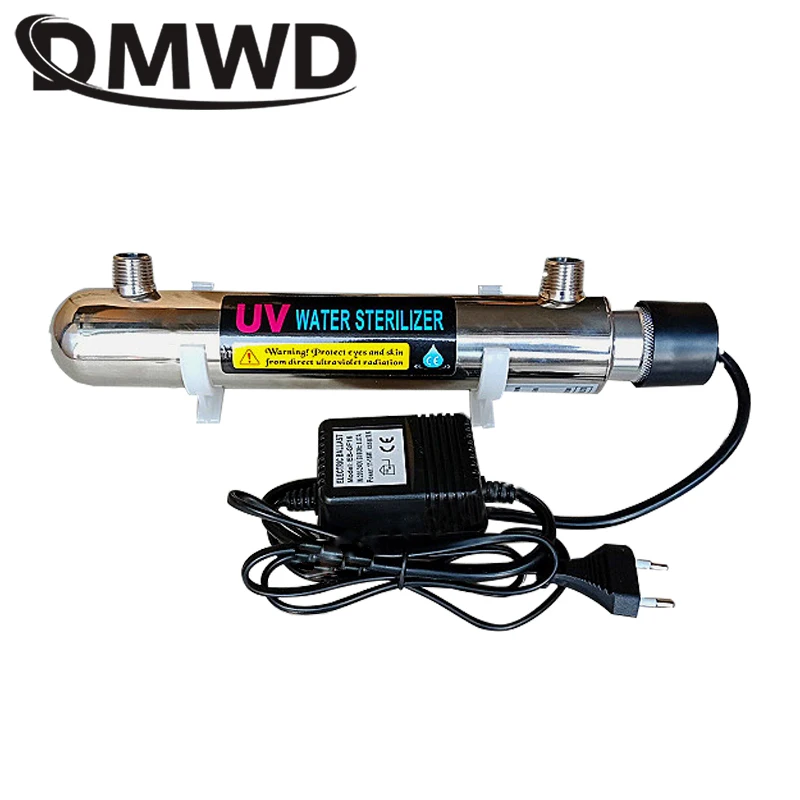 Online DMWD UV esterilizador de agua lámpara de tubo ultravioleta bebida directa tratamiento de desinfección de agua filtro acuario peces tanque purificador 12W