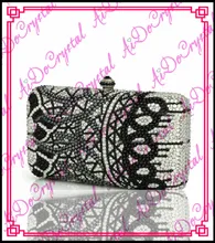 Aidocrystal 100% handgefertigte Glänzende schwarz perlen damen handtasche für party